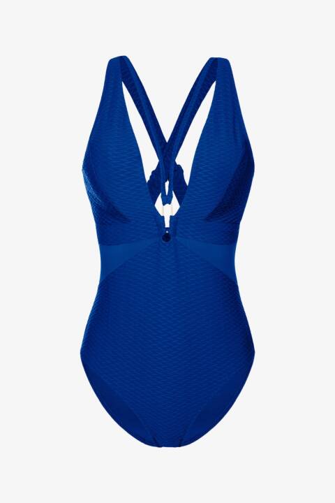 Купальник женcкий слитный, синий 