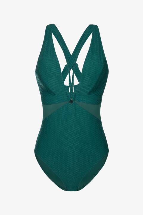 Купальник женcкий слитный, зеленый 