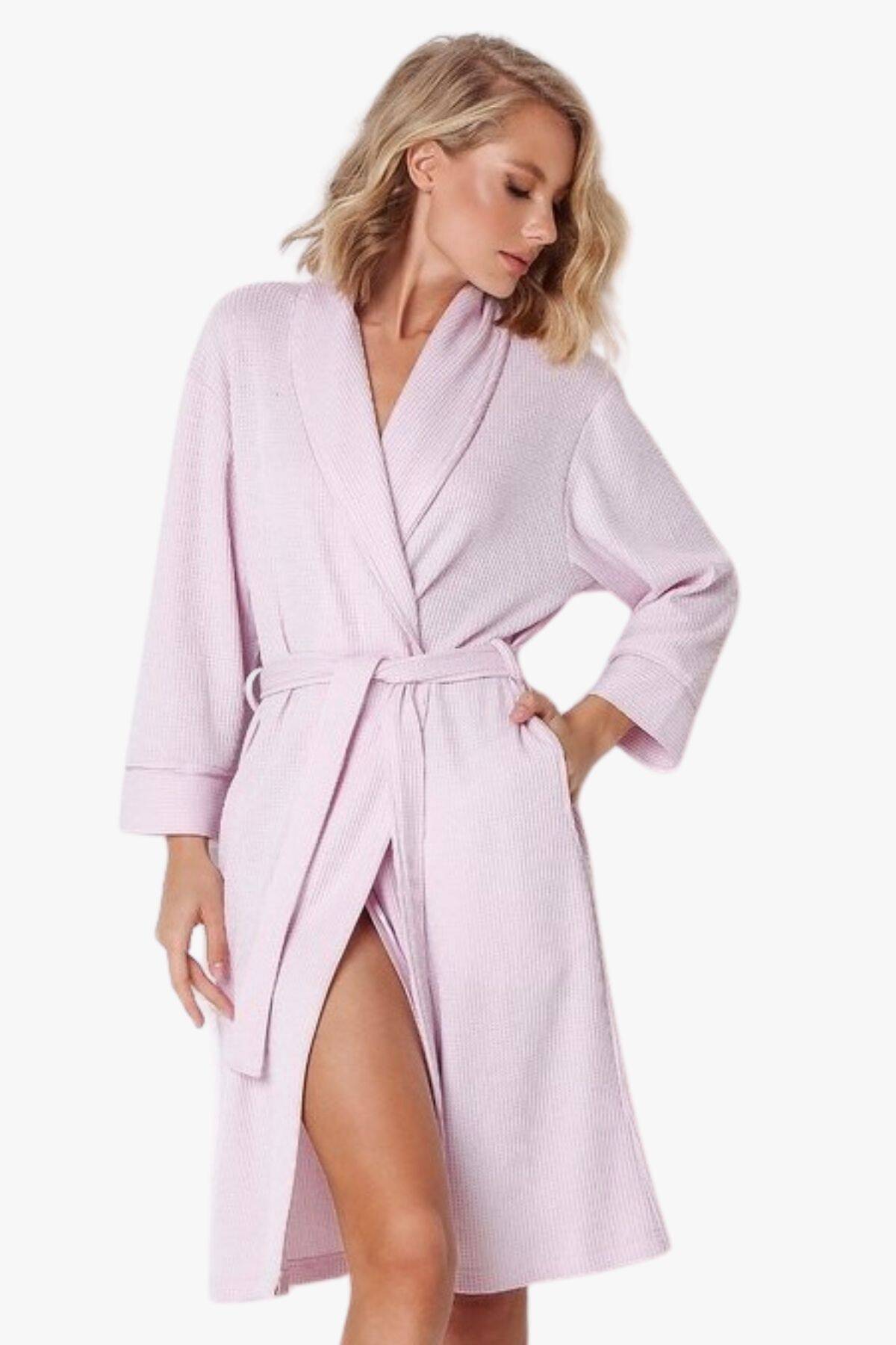 Халат женский удлиненный ARUELLE Annalise bathrobe pink, pink вид 0