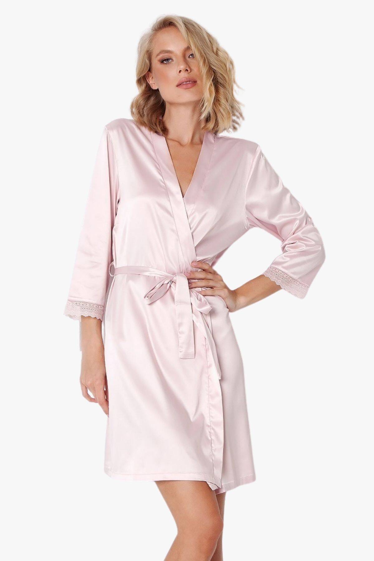 Халат женский удлиненный ARUELLE Laila gown, pink вид 0