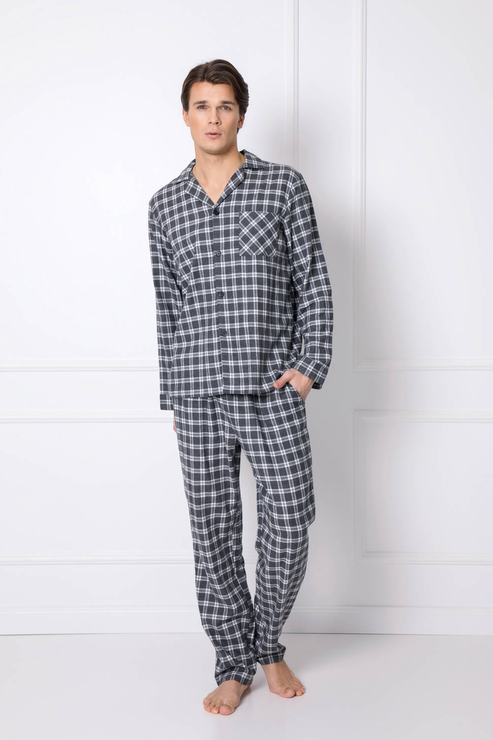 Пижама мужская  ARUELLE George pajama long, серый вид 0
