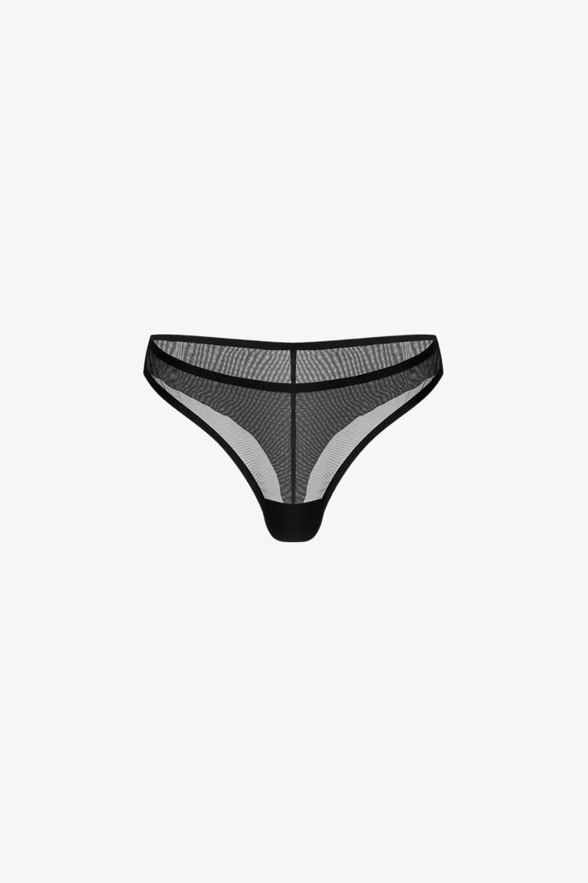 Трусики жіночі Бразиліана ZHILYOVA Unnamed 5 Black Thong, чорний вид 0