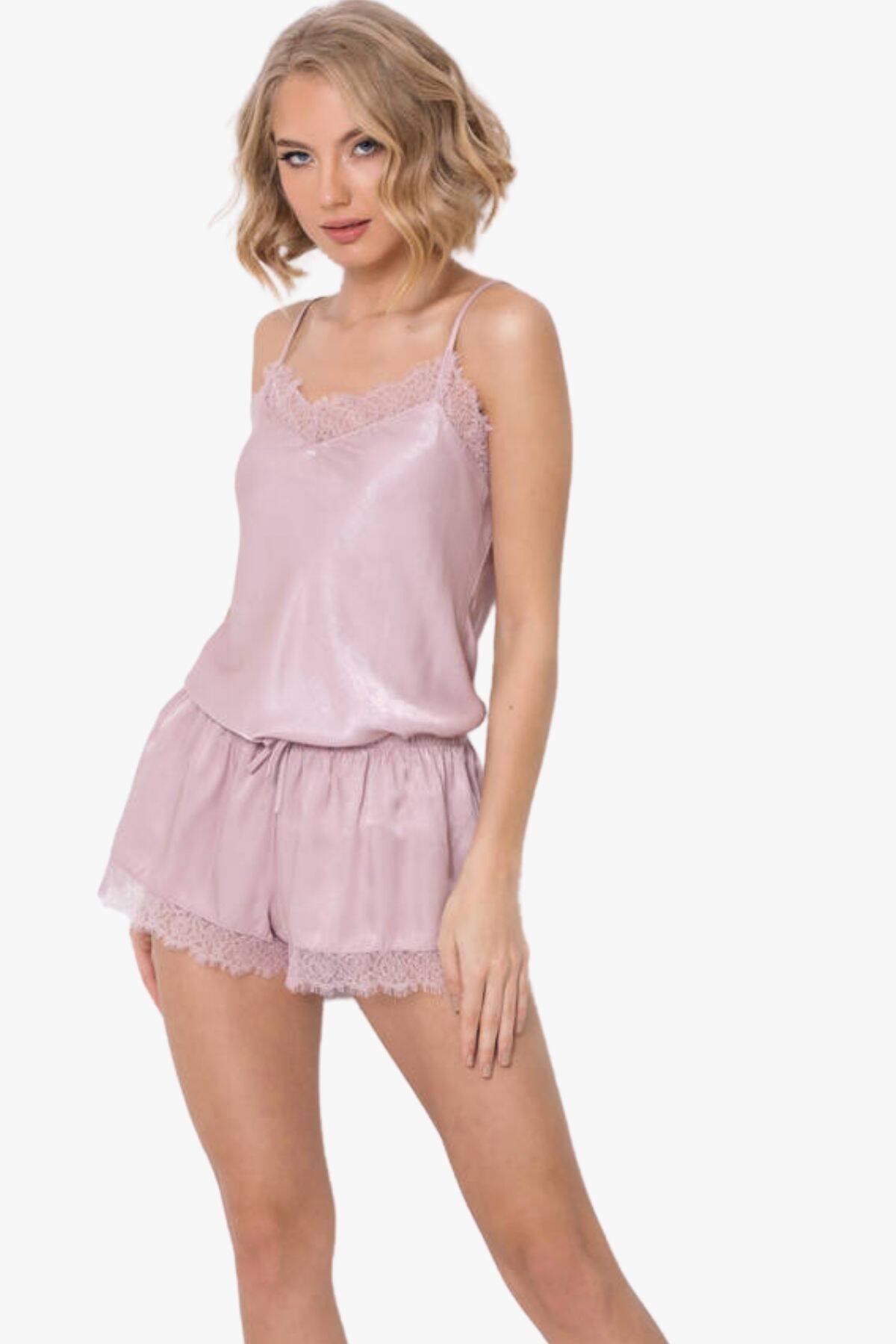 Пижама женская с шортами ARUELLE Lucy pajama short, розовый вид 0