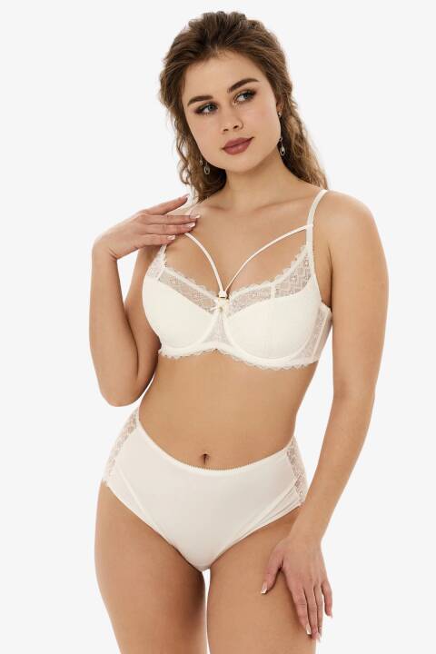 Бюстгальтер балконет, молочний 