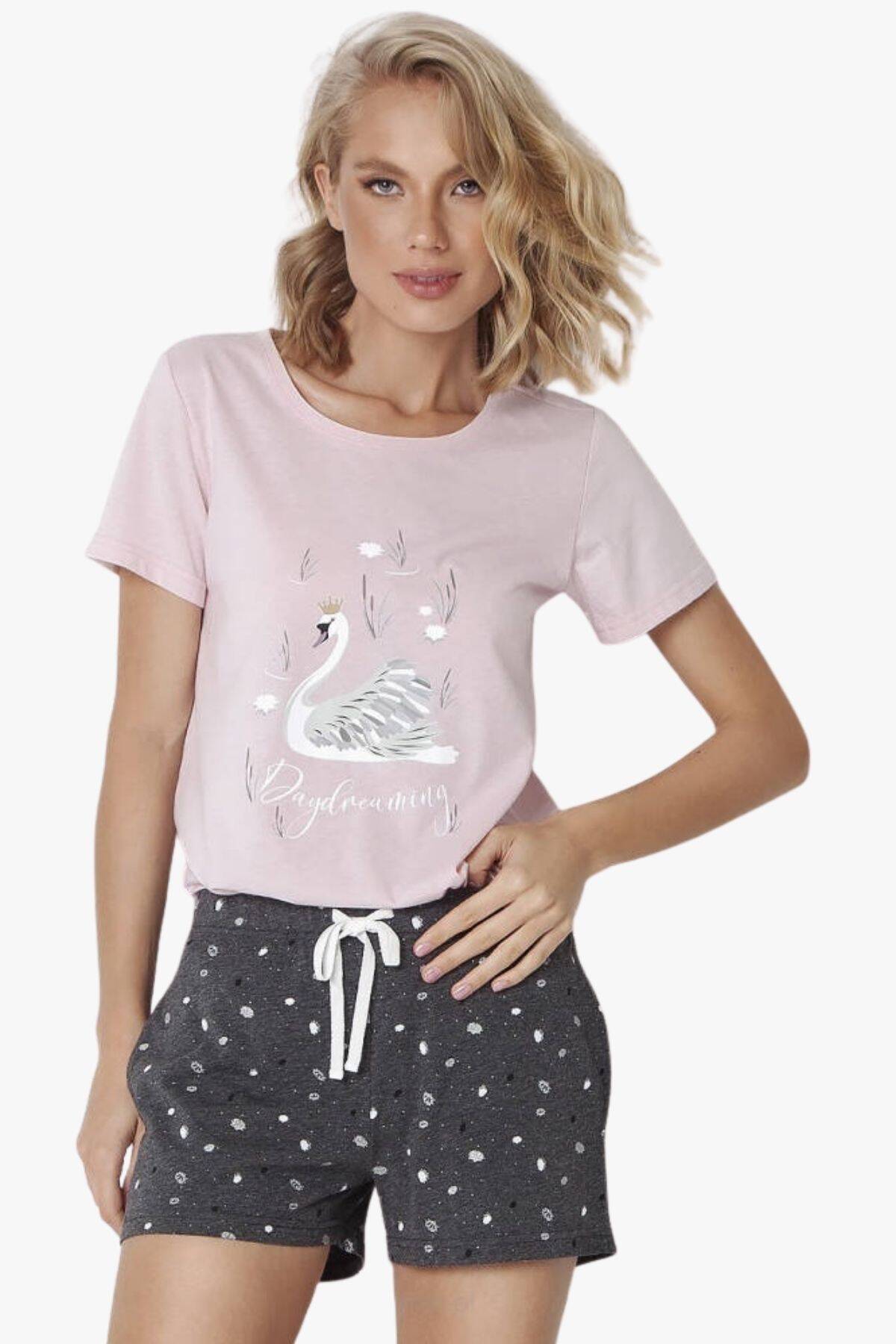 Пижама женская с шортами ARUELLE Sharon pajama short, pink вид 0