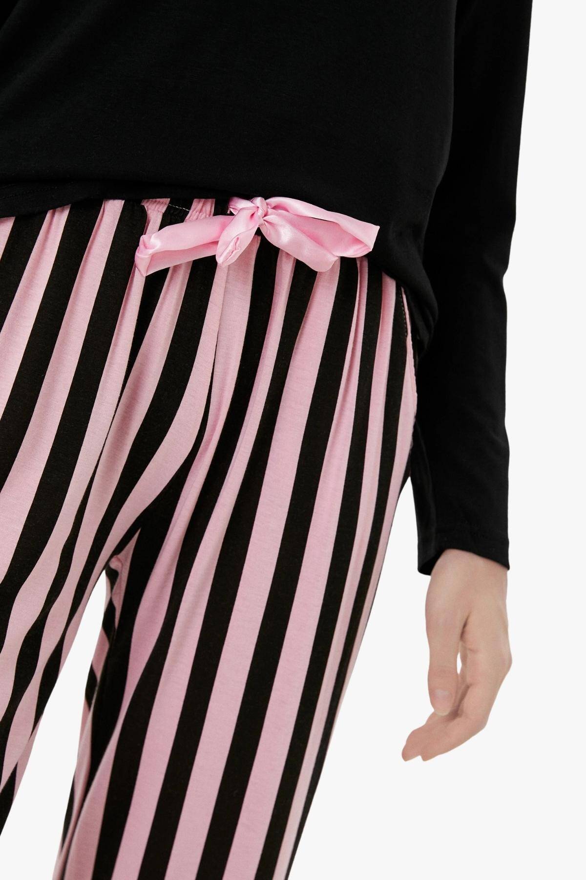 Пижама женская с брюками Muydemi MD 230017, черный/розовый вид 0