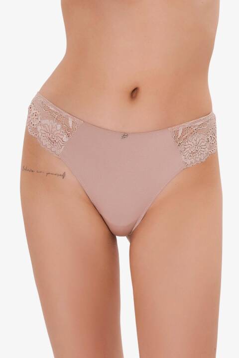 Трусики бразіліану, бежевий 