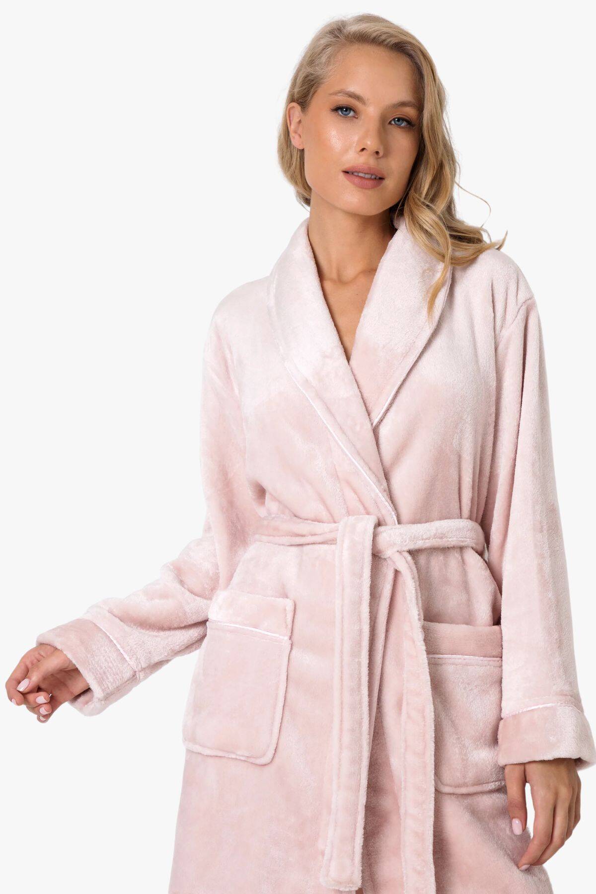Халат женский укороченный ARUELLE Eve bathrobe dusty pink вид 0
