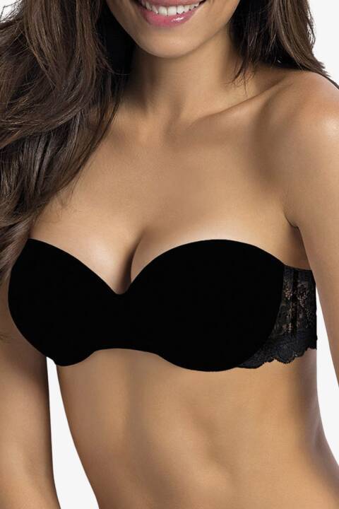 Бюстгальтер балконет, чорний 