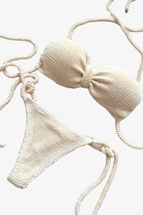 Купальник жіночий бандо, молочний 