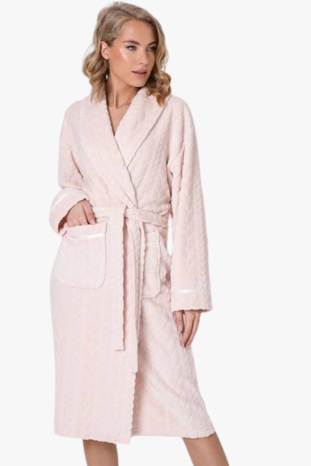 Халат жіночий подовжений ARUELLE Cara bathrobe dusty pink вид 0