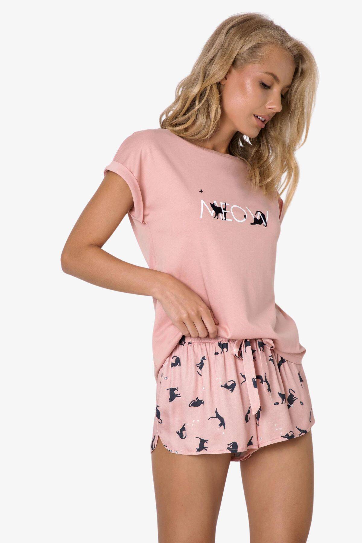 Пижама женская с шортами ARUELLE Mollie pajama short, розовый вид 0