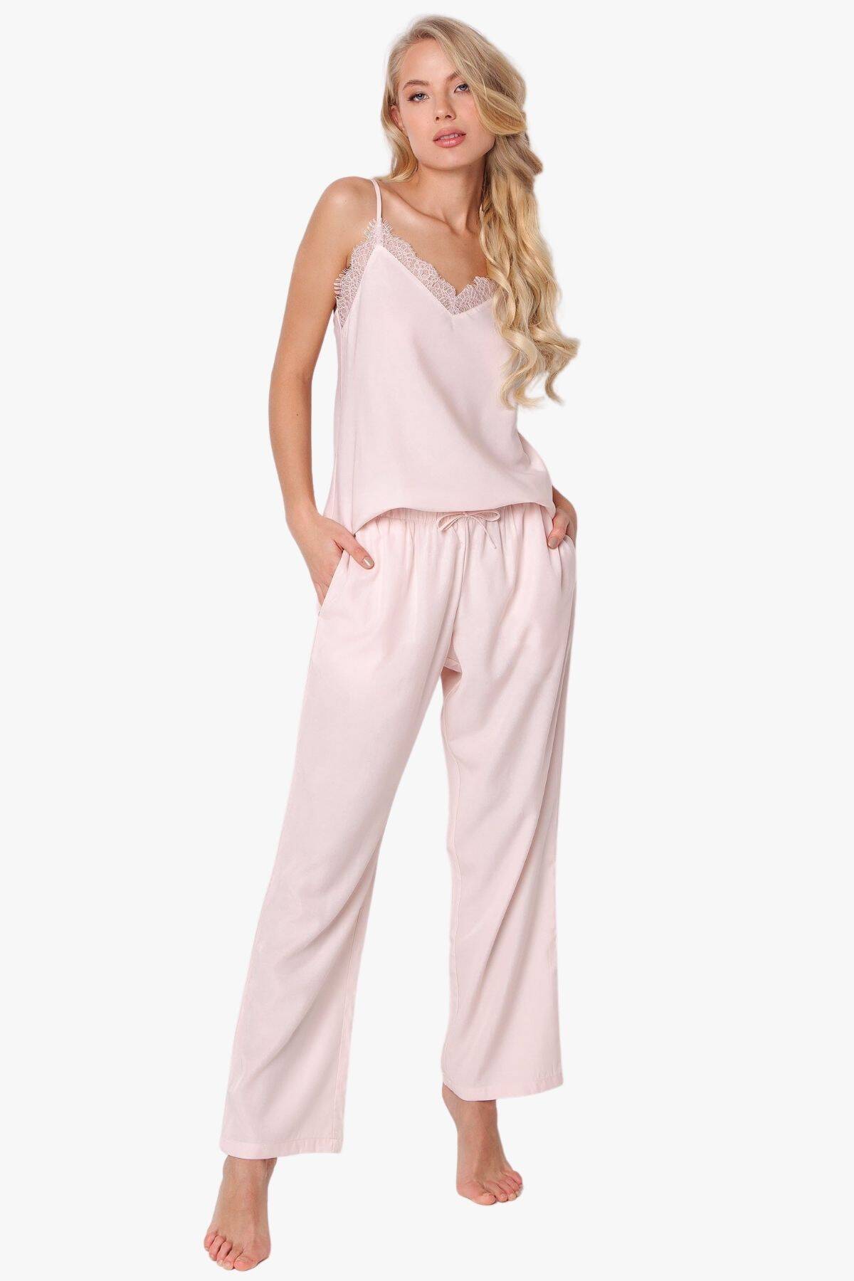 Пижама женская с брюками ARUELLE Danny pajama long, pink вид 0