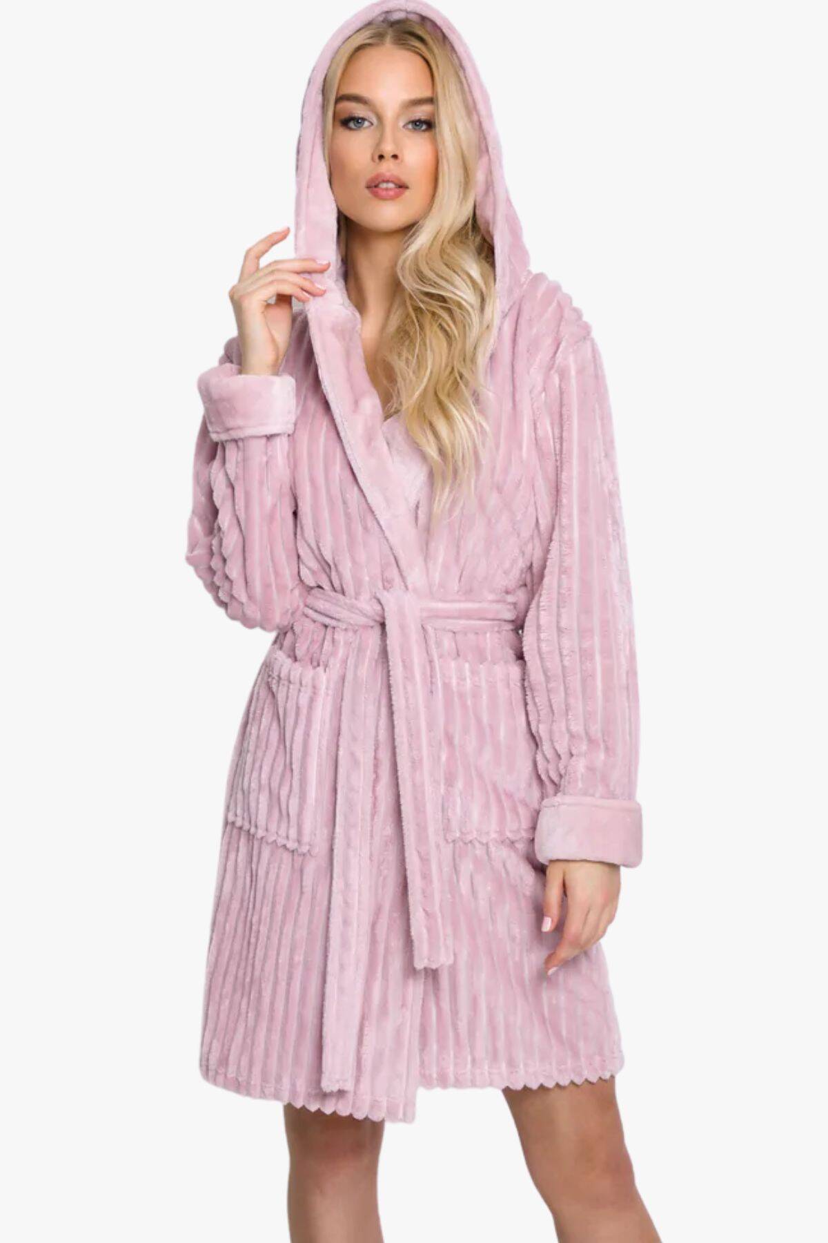 Халат женский укороченный ARUELLE Paloma bathrobe, розовый вид 0