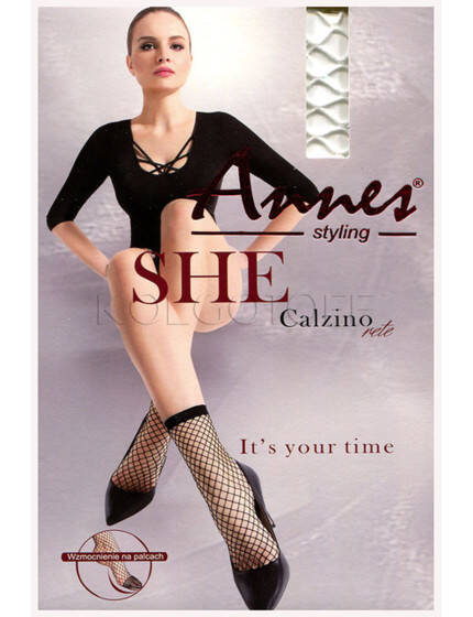 Шкарпетки сітки високі ANNES Calzino She Annes, чорний вид 0