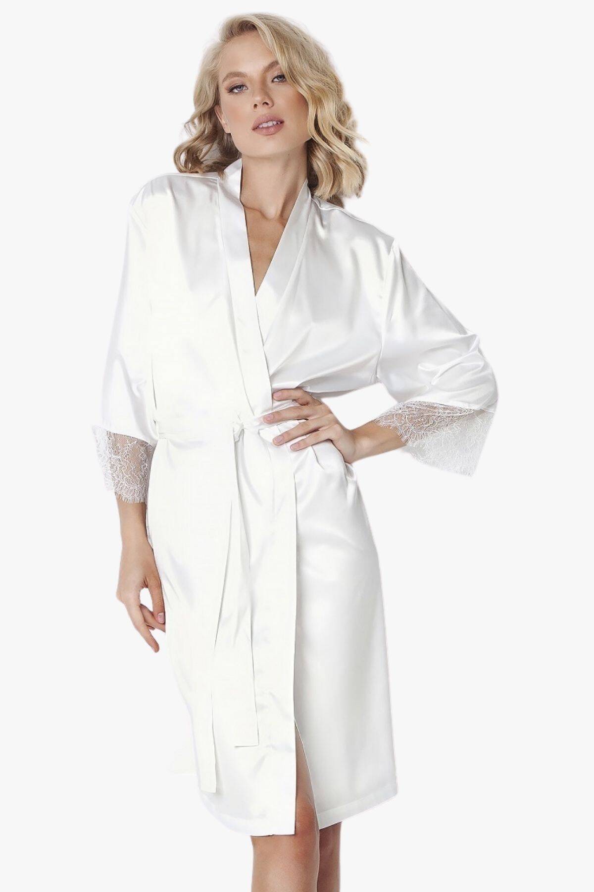 Халат женский удлиненный ARUELLE Brenna gown, white вид 0